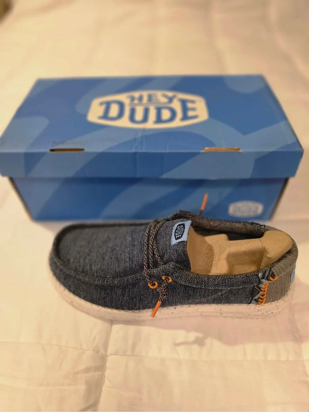 AMPUTEE SINGLE Men LEFT SHOE ONLY size 8 Hey Dude Wally Navy Coastline NIB
